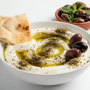 Olives with Labneh زيتون مع لبنة